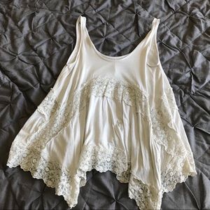American Eagle Tank with Lace Detail